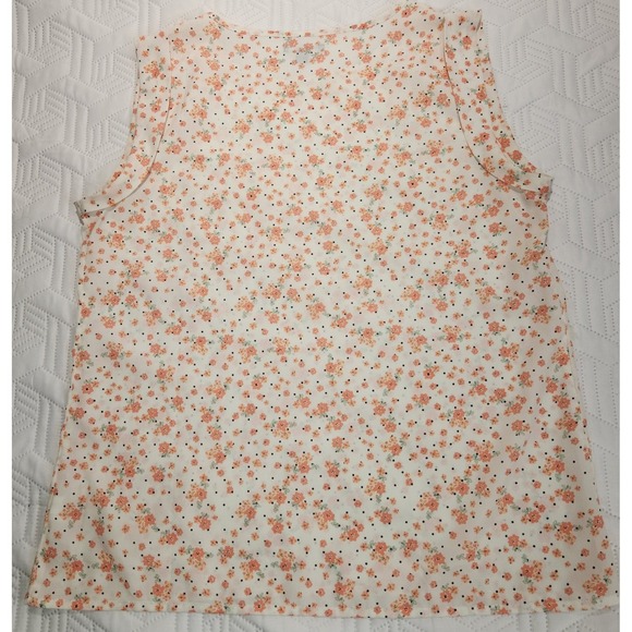 GAP blouse womens Floral Print Sleeveless peach 
Pocket Casual Cute dainty  S - Picture 6 of 10
